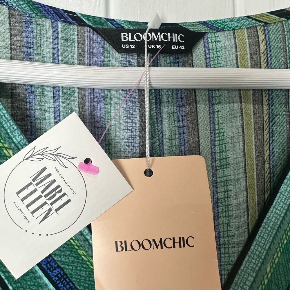 BloomChic Striped Maxi Dress in Green and Blue - Picture 5 of 8